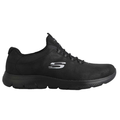 Black - Side - Skechers Womens-Ladies Summits Itz Bazik Trainers