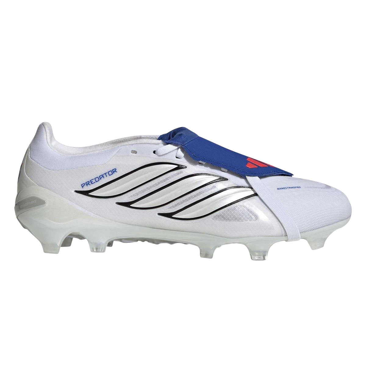 White-Blue - Front - Predator Mens Predator Folded Tongue Firm Ground Football Boots