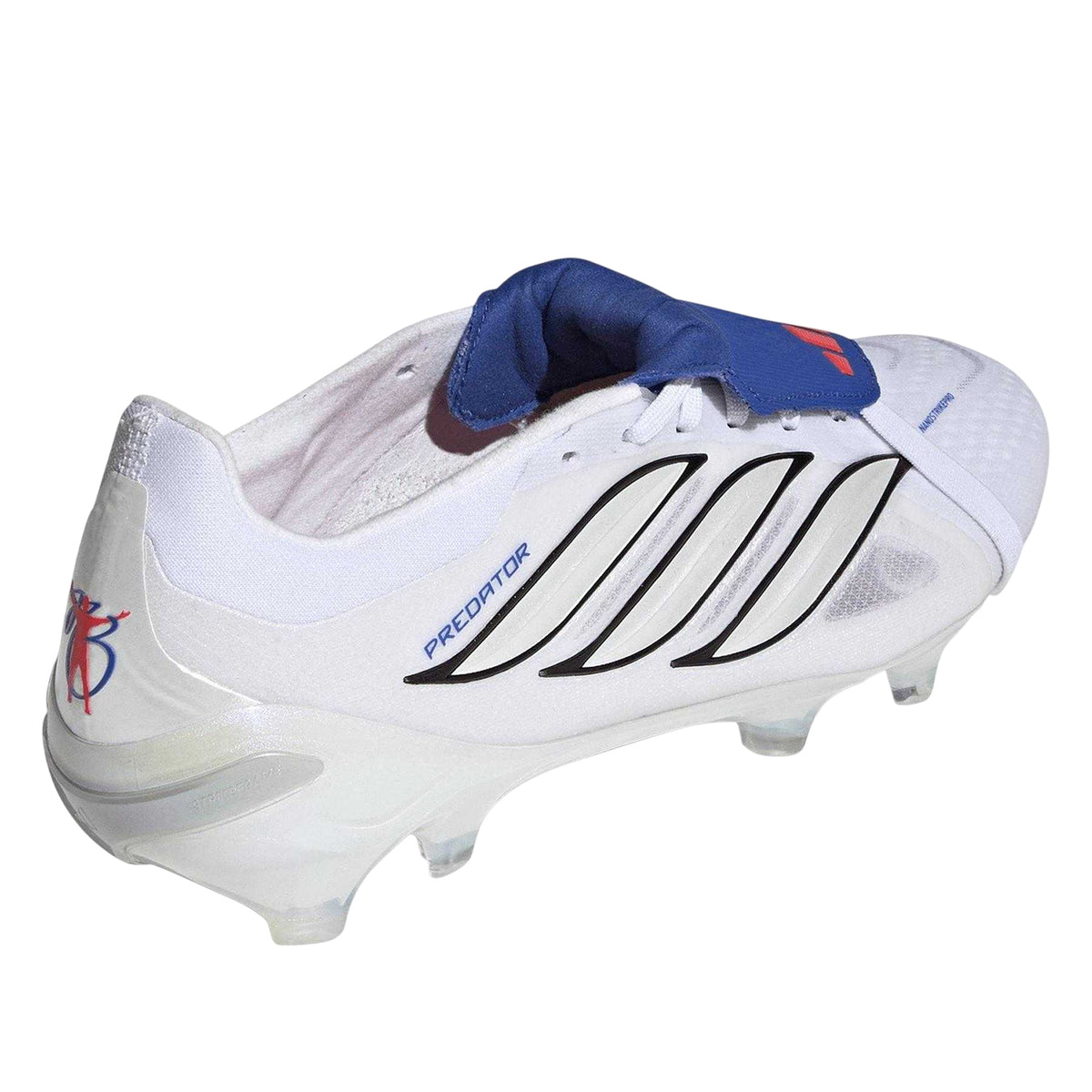 White-Blue - Back - Predator Mens Predator Folded Tongue Firm Ground Football Boots