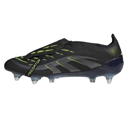 Black-Lemon - Side - Predator Mens Predator Elite Folded Tongue Soft Ground Football Boots