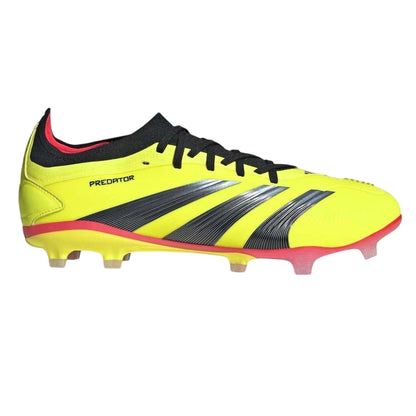 Yellow-Black-Red - Front - Adidas Mens Predator 24 Pro Firm Ground Football Boots