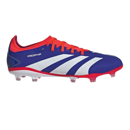 Blue-White-Red - Front - Adidas Mens Predator 24 Pro Firm Ground Football Boots