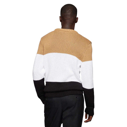 Black-White-Beige - Back - Boss Mens Egianni Jumper