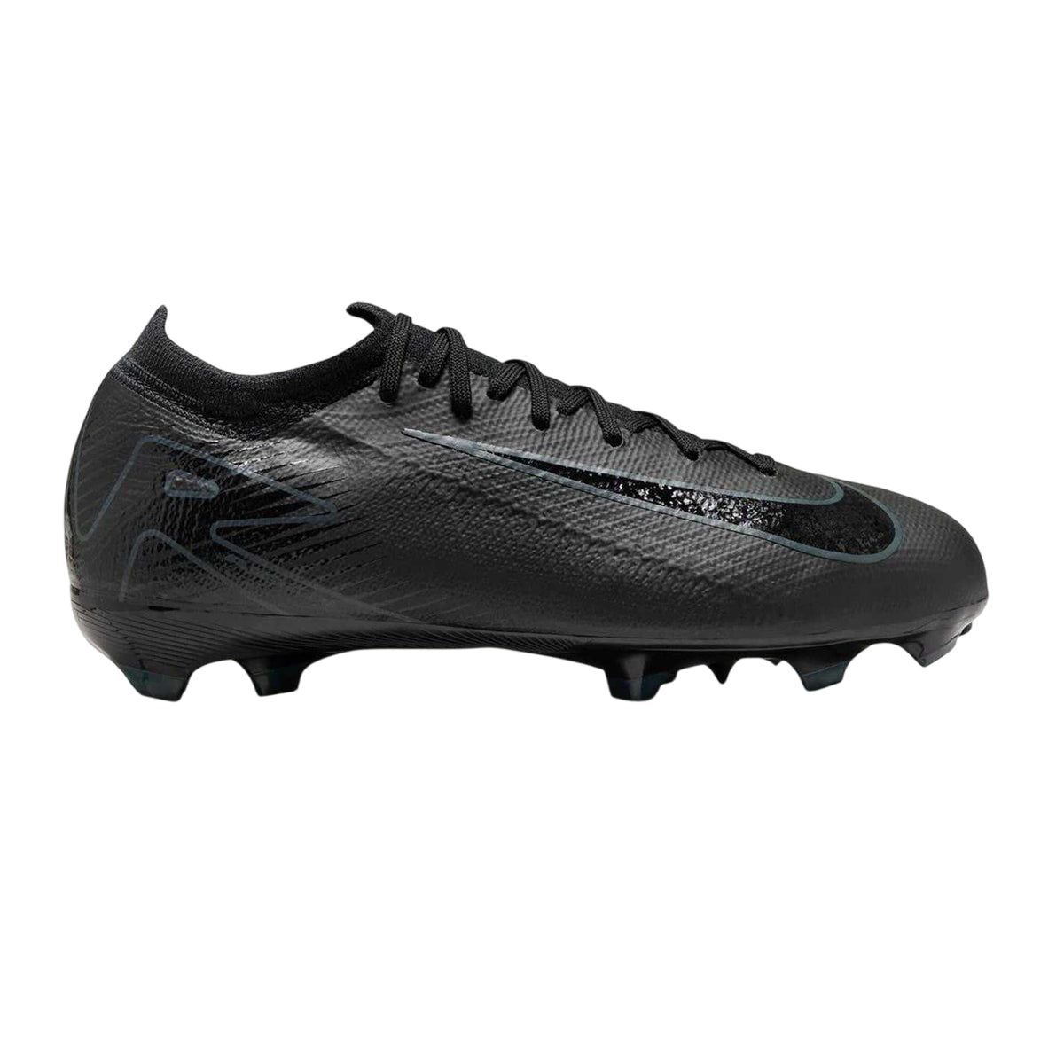 Black-Green - Front - Nike Childrens-Kids Vapor 16 Pro Firm Ground Football Boots