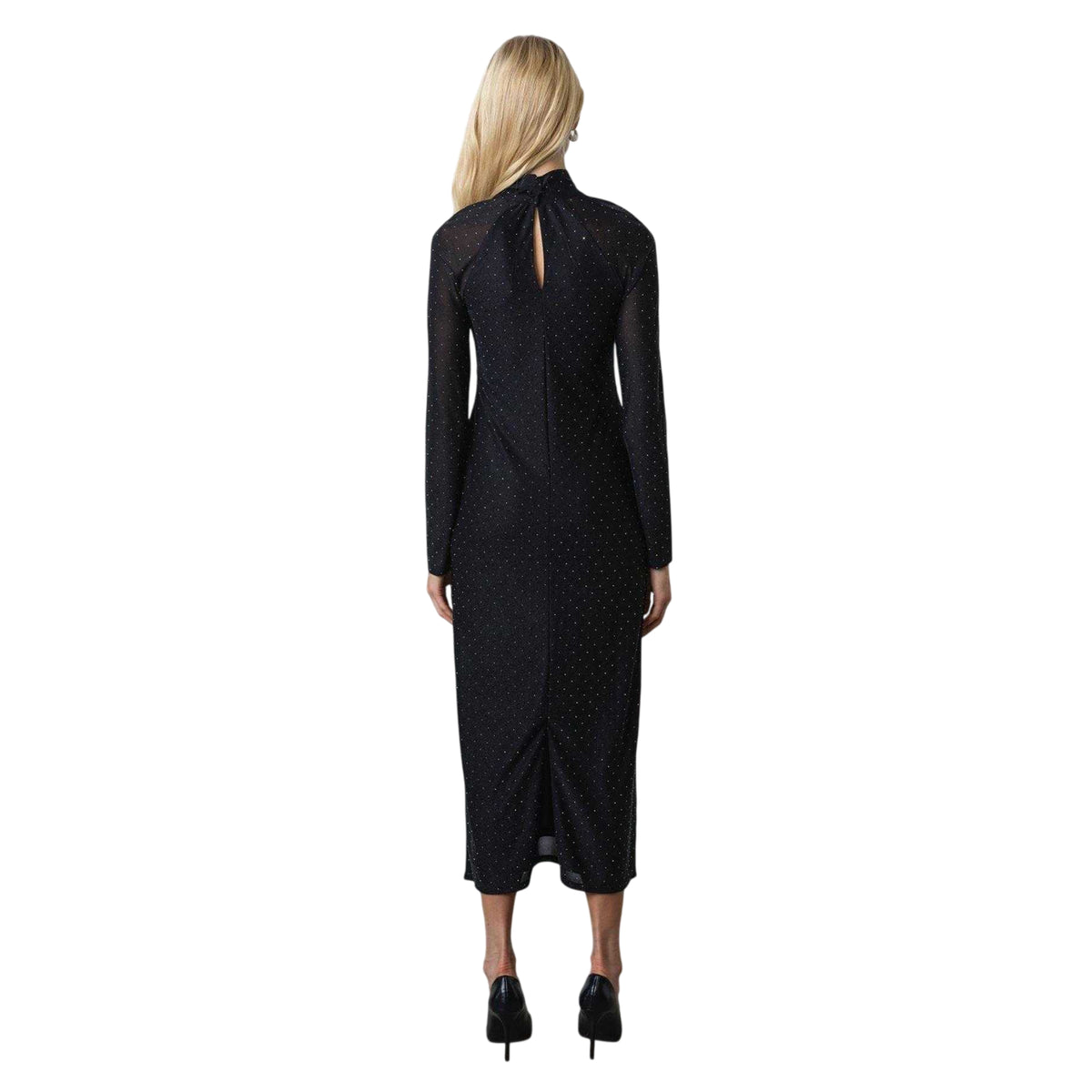 Black - Back - French Connection Womens-Ladies Shosana Polka Dot Bodycon Dress