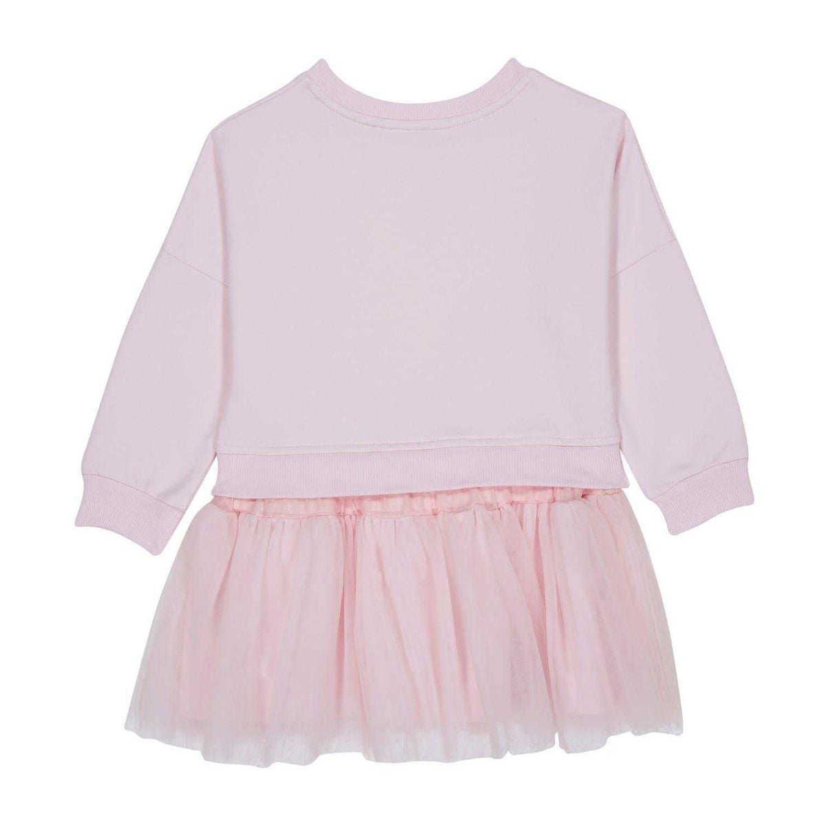 Baby Pink - Back - Lapin House Girls Tulle Sweatshirt Dress