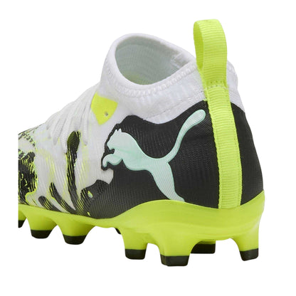 White-Mint - Back - Puma Childrens-Kids Future 8 Match Artificial Ground Football Boots