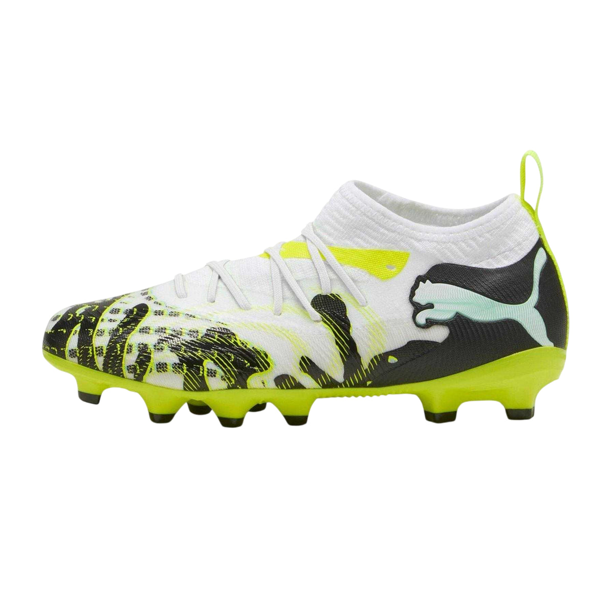 White-Mint - Side - Puma Childrens-Kids Future 8 Match Artificial Ground Football Boots