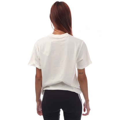 White - Back - Adidas Womens-Ladies Big Logo T-Shirt