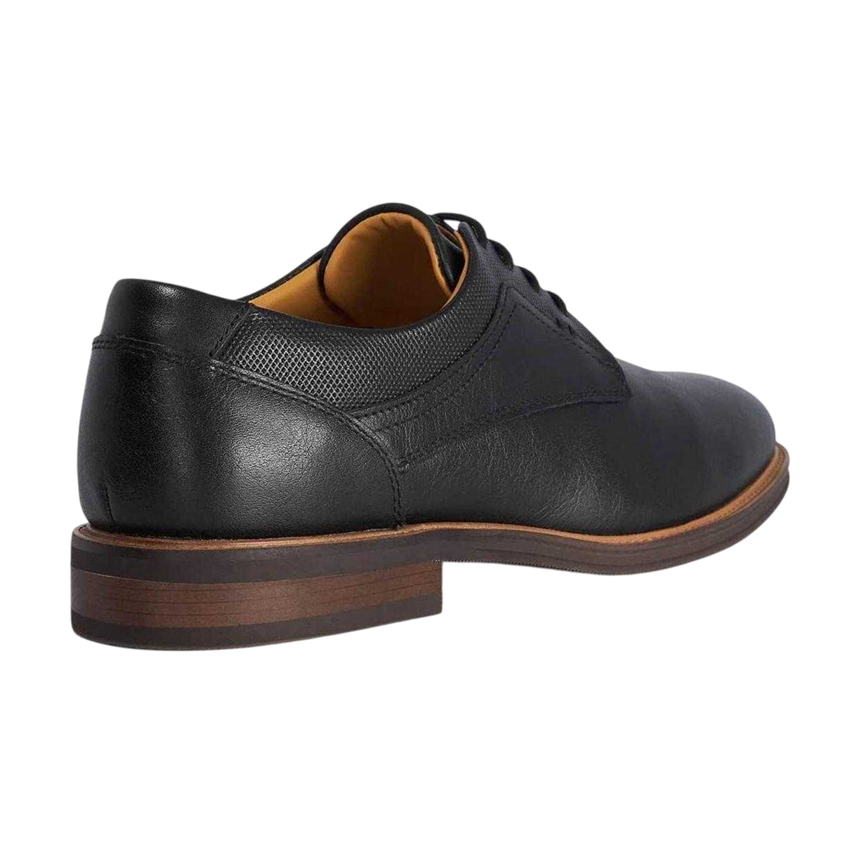 Black - Back - Dune London Mens Sollus Leather Derby Shoes