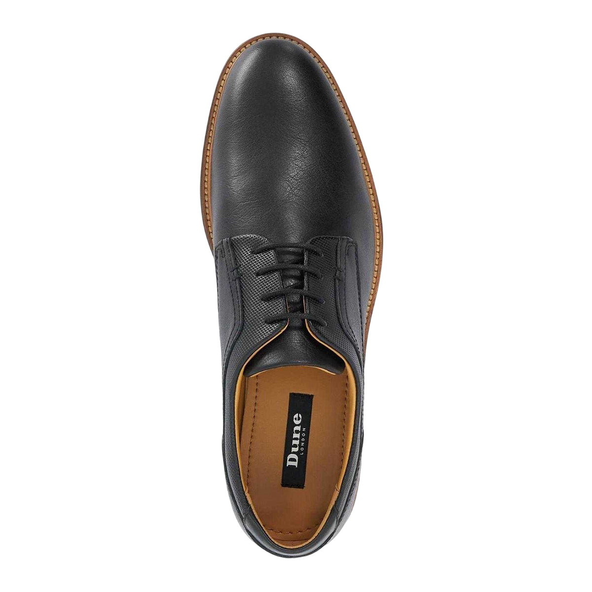 Black - Lifestyle - Dune London Mens Sollus Leather Derby Shoes