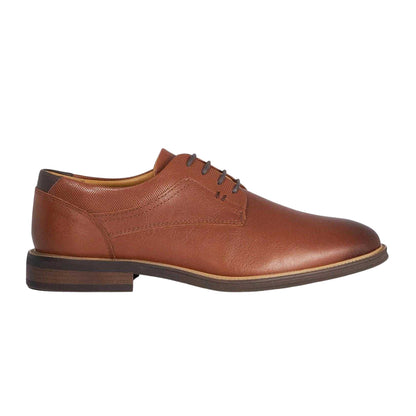 Tan - Front - Dune London Mens Sollus Leather Derby Shoes