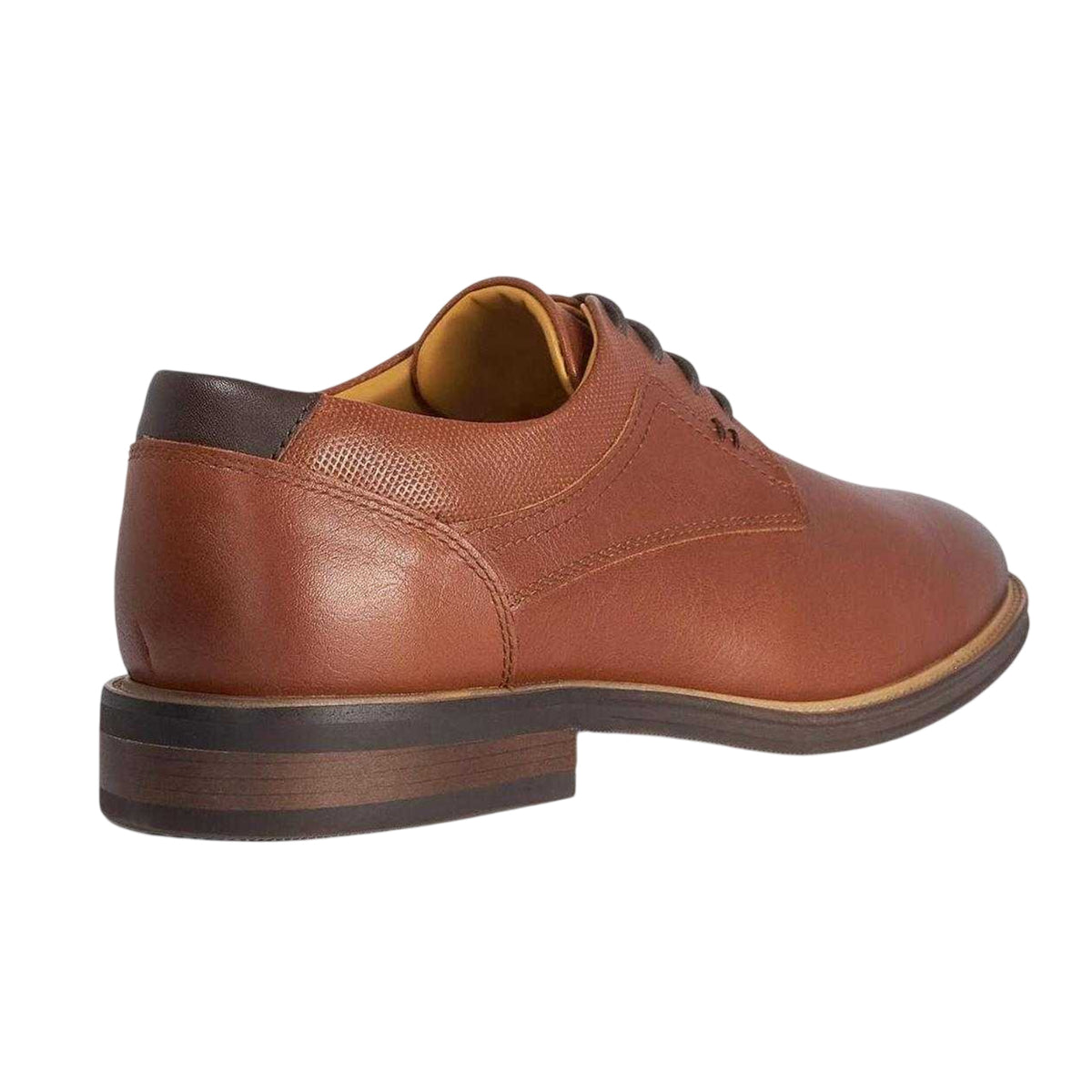 Tan - Back - Dune London Mens Sollus Leather Derby Shoes