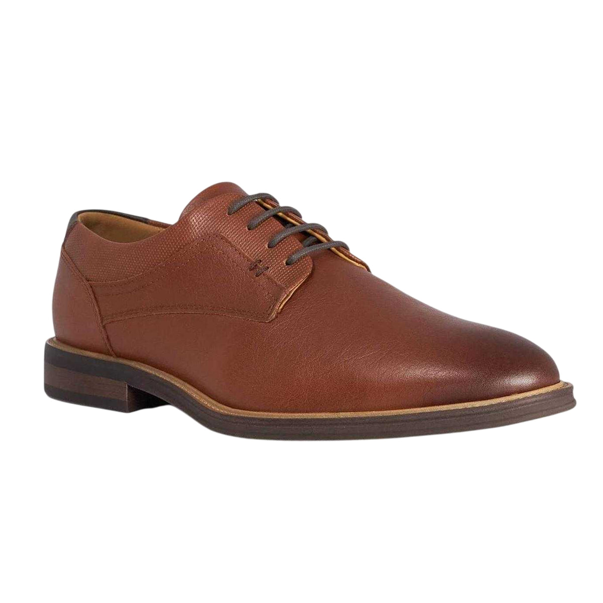 Tan - Side - Dune London Mens Sollus Leather Derby Shoes