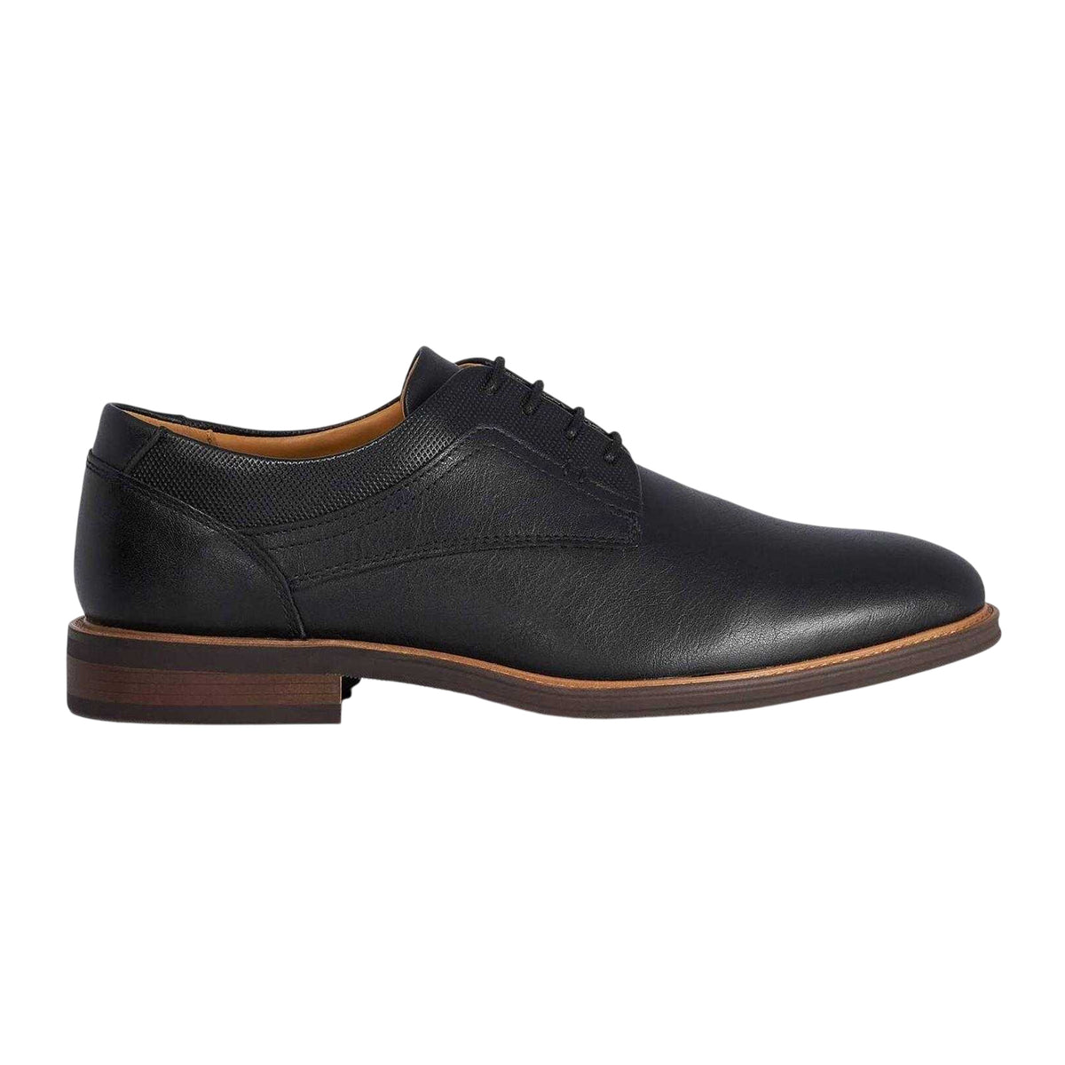 Black - Front - Dune London Mens Sollus Leather Derby Shoes