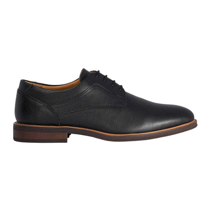 Black - Front - Dune London Mens Sollus Leather Derby Shoes