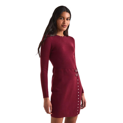 Burgundy - Side - Never Fully Dressed Womens-Ladies Sammie Shift Dress