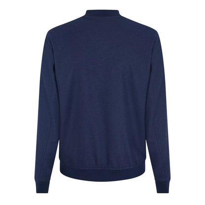 Dark Blue - Back - Boss Mens Patterned Ribbed Cuff Regular Bomber Jacket