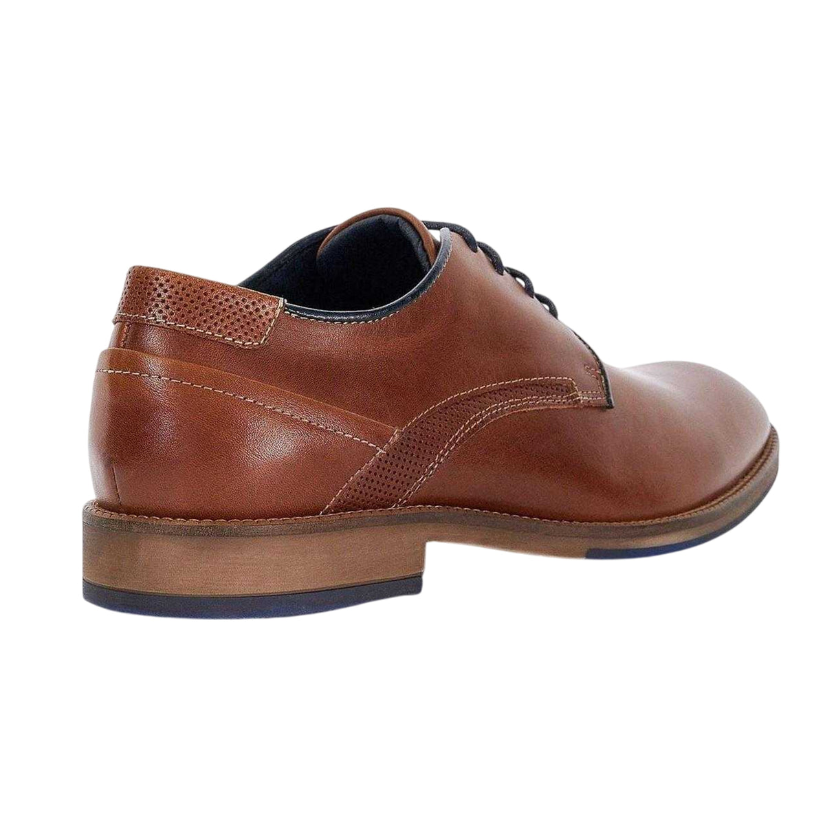 Tan - Back - Dune London Mens Bridon Leather Derby Shoes