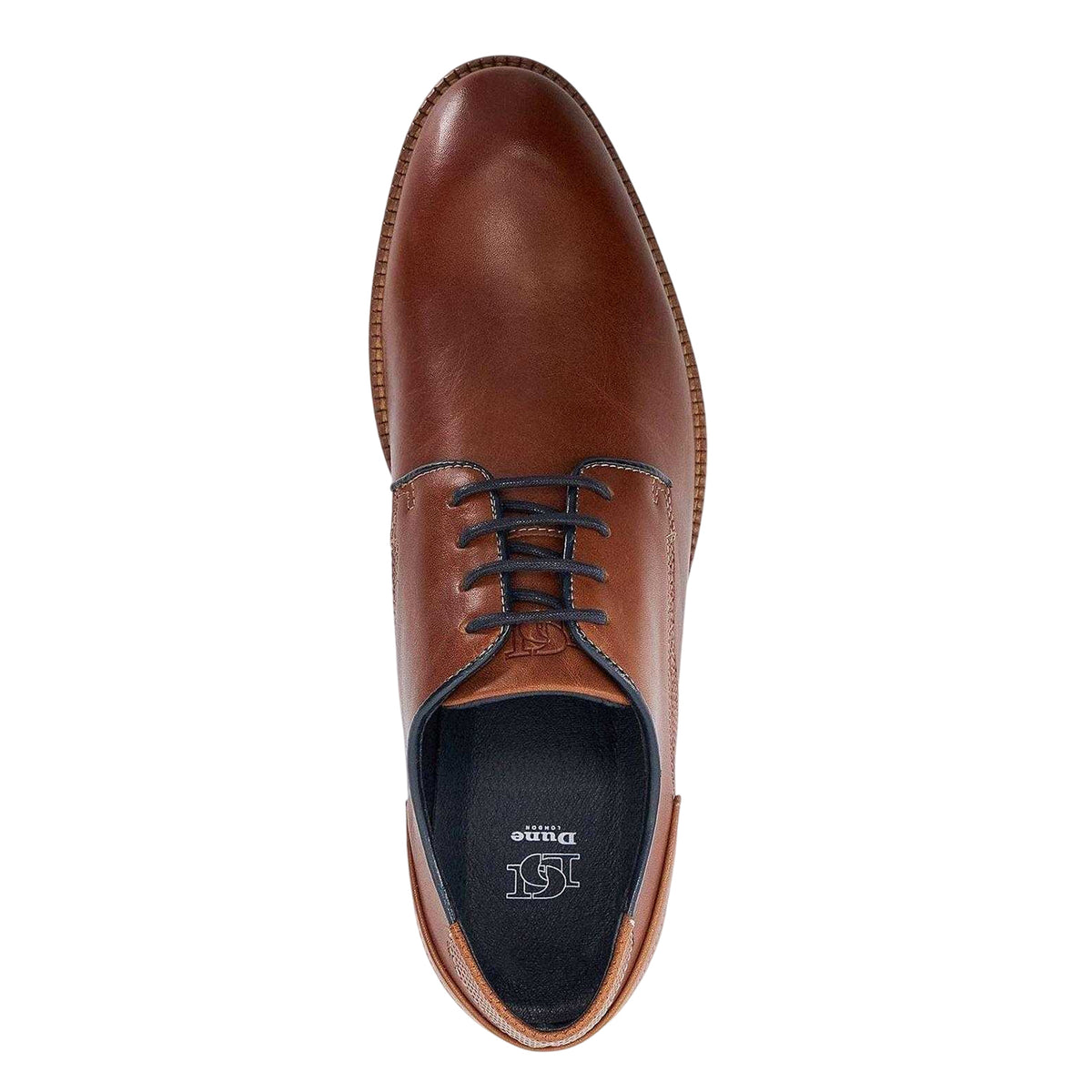 Tan - Lifestyle - Dune London Mens Bridon Leather Derby Shoes