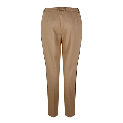 Medium Beige - Back - Boss Womens-Ladies Plain Straight Leg Trousers