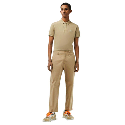 Brown - Side - Lacoste Mens Cotton Stretch Skinny Chinos