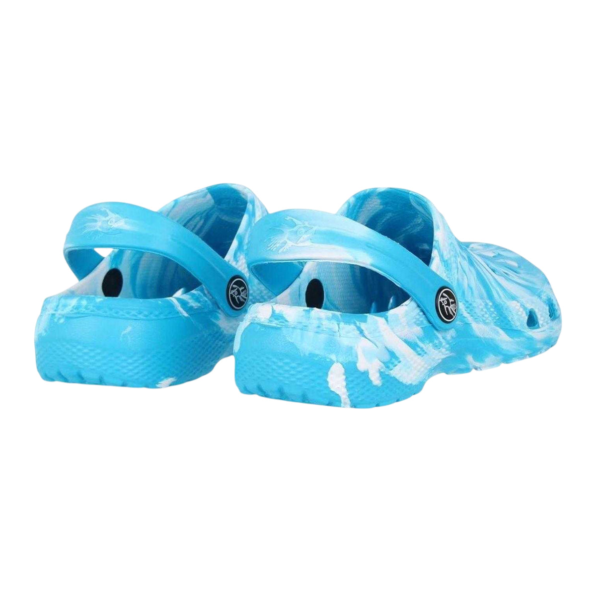 Blue - Back - Hot Tuna Childrens-Kids Marble Effect Clogs