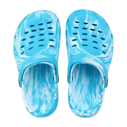 Blue - Lifestyle - Hot Tuna Childrens-Kids Marble Effect Clogs