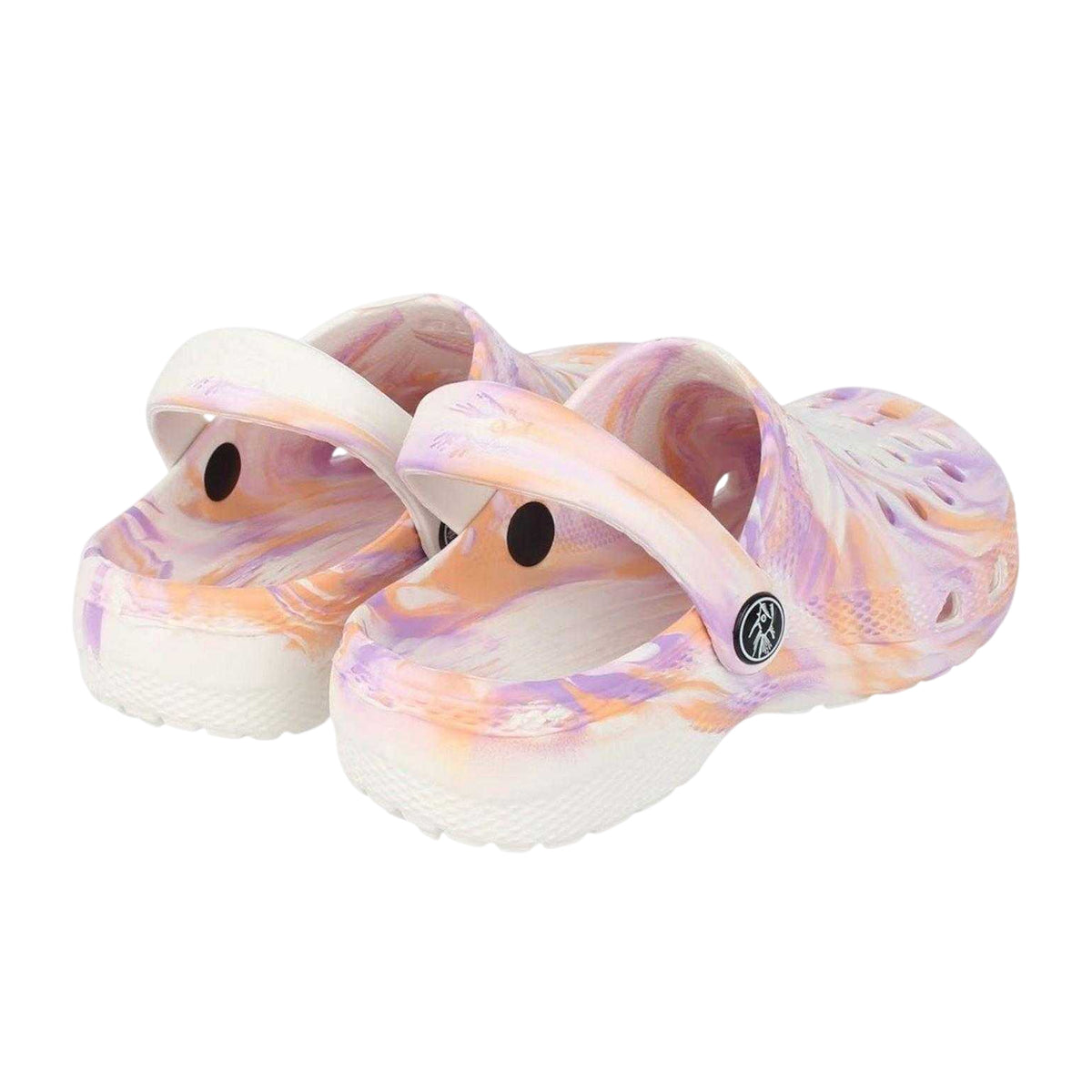Pink - Back - Hot Tuna Childrens-Kids Marble Effect Clogs