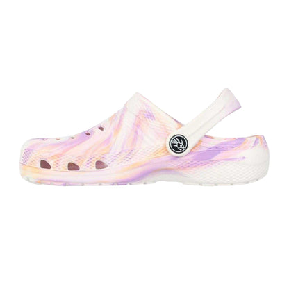 Pink - Side - Hot Tuna Childrens-Kids Marble Effect Clogs