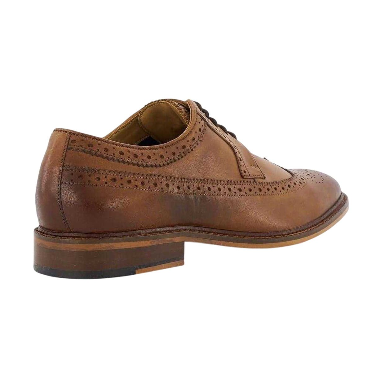 Tan - Back - Dune London Mens Superiority Leather Brogues