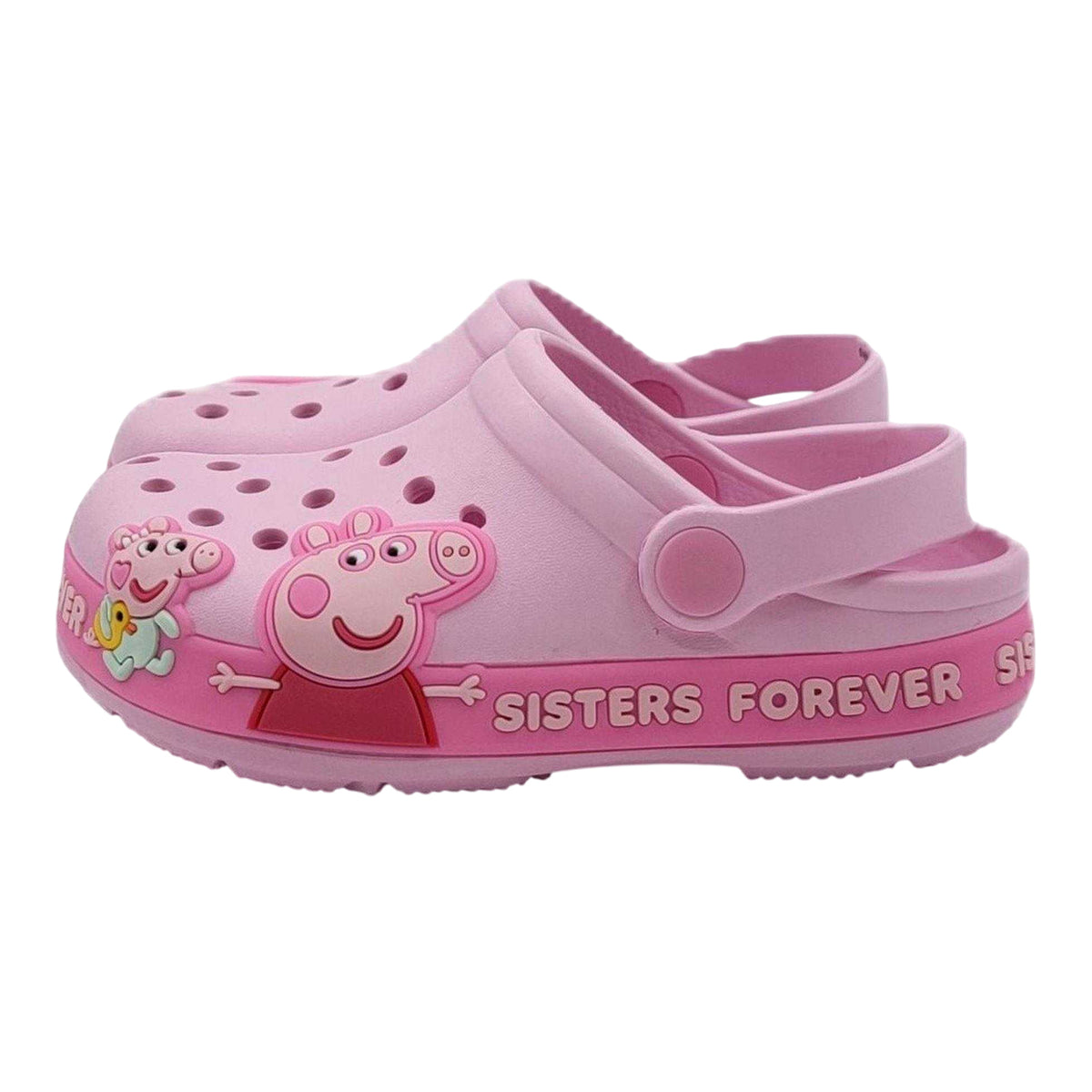 Pink - Back - Peppa Pig Childrens-Kids Peppa And George Clogs