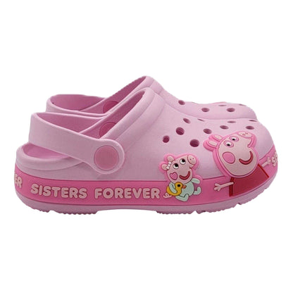 Pink - Front - Peppa Pig Childrens-Kids Peppa And George Clogs