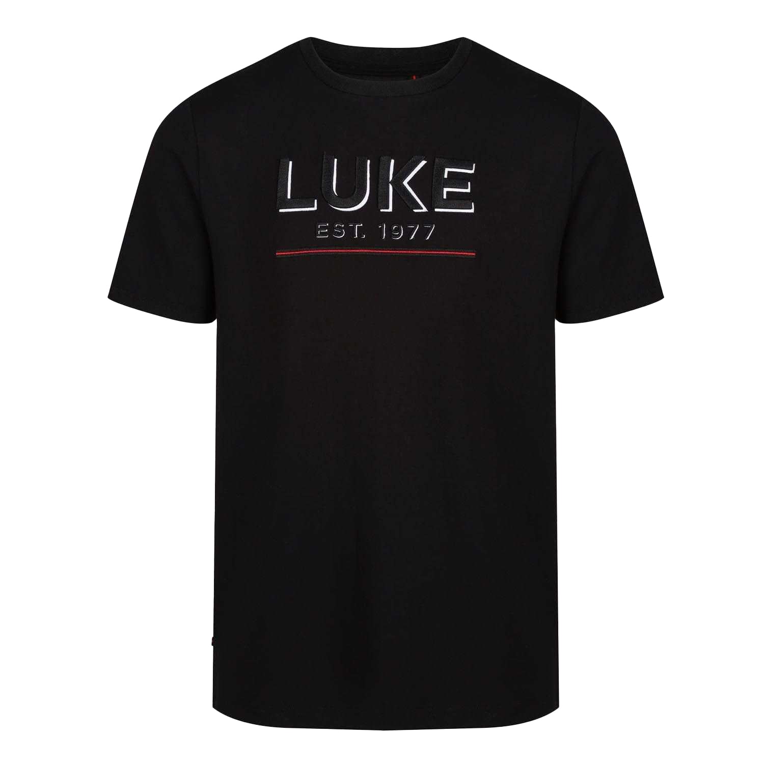 Black - Front - Luke 1977 Mens Text 3D T-Shirt