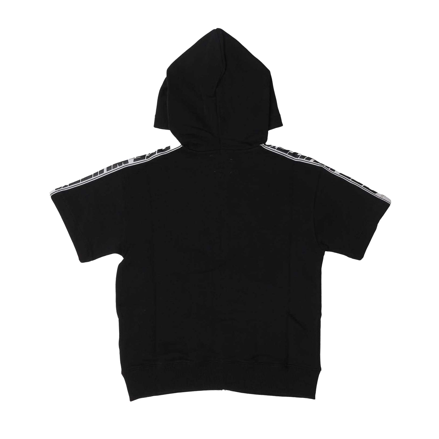 Black - Back - Off White Childrens-Kids Logo Short-Sleeved Full Zip Hoodie