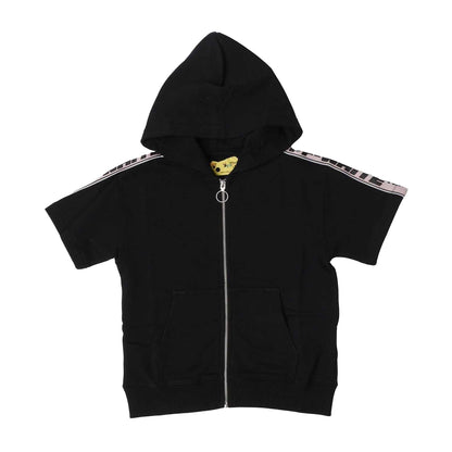 Black - Front - Off White Childrens-Kids Logo Short-Sleeved Full Zip Hoodie