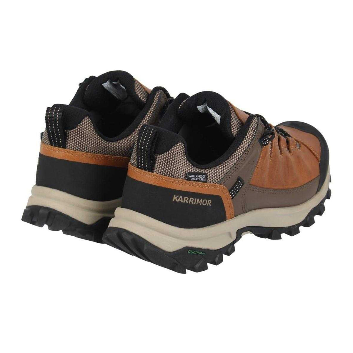 Brown - Back - Karrimor Mens Logan Leather Hiking Boots