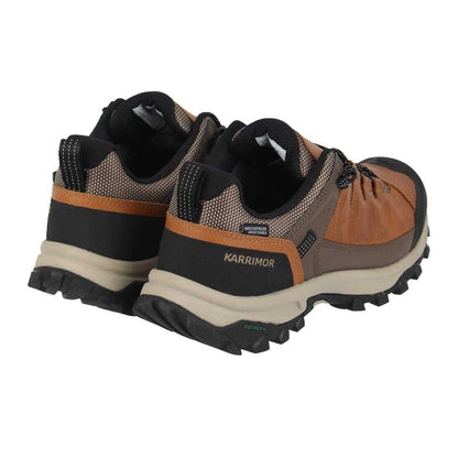 Brown - Back - Karrimor Mens Logan Leather Hiking Boots