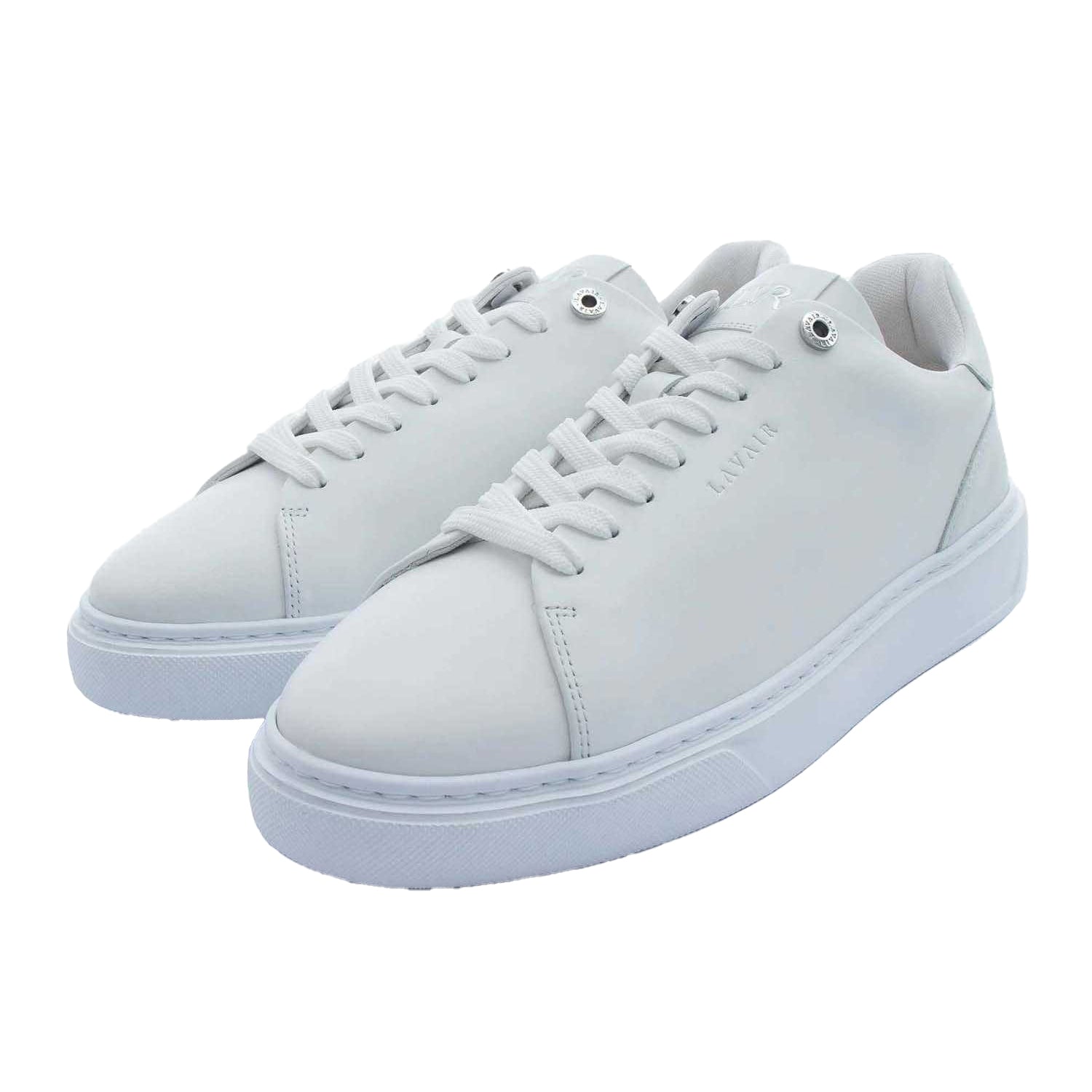 White - Back - Lavair Mens Solus 2.0 Italian Leather Trainers