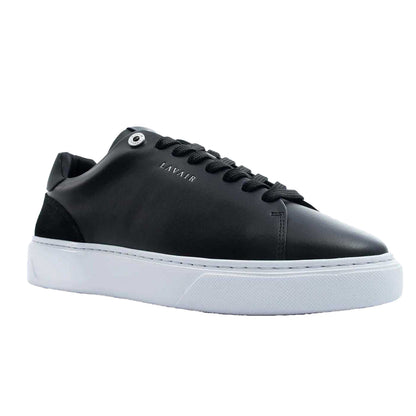 White-Black - Front - Lavair Mens Solus 2.0 Italian Leather Trainers
