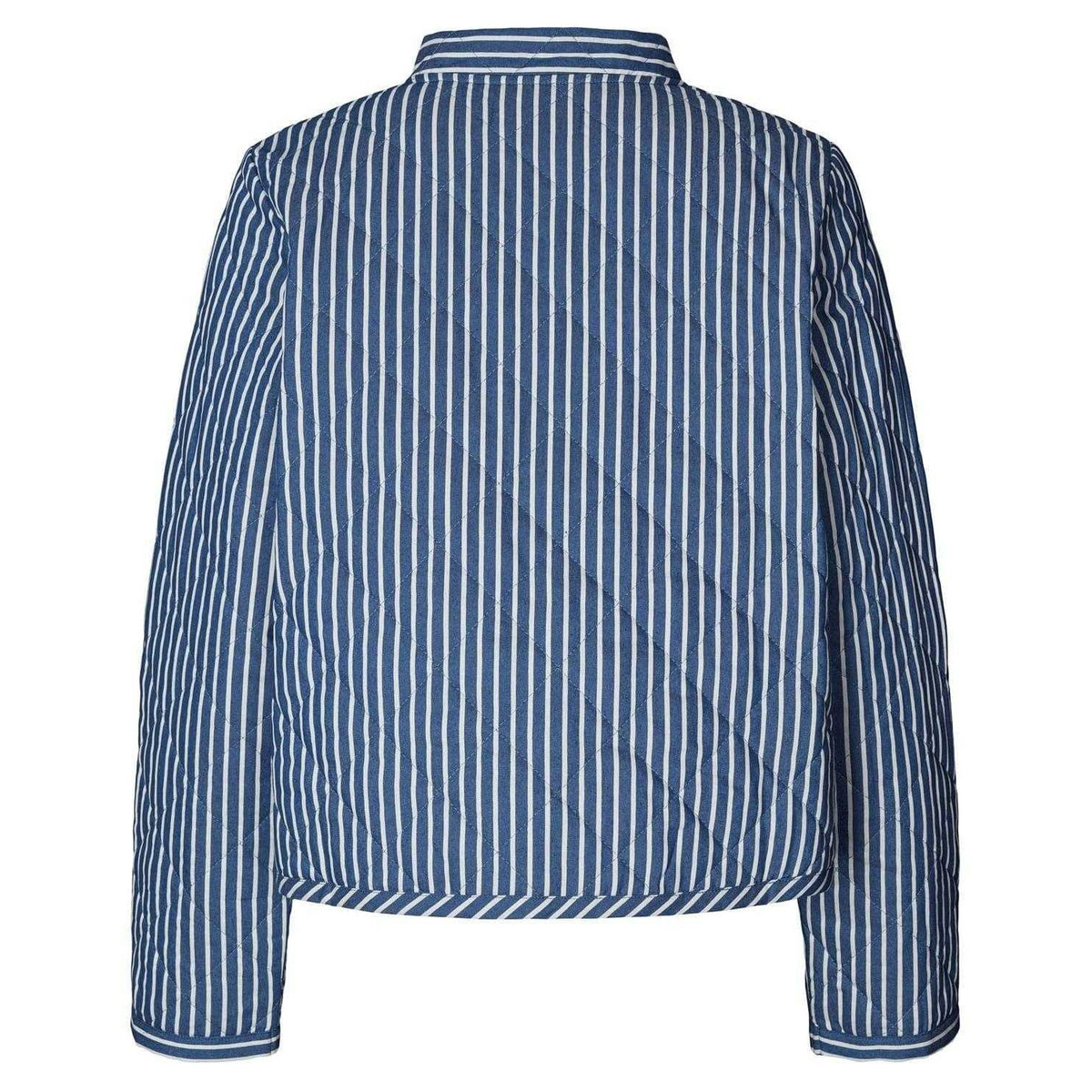 Blue - Back - Lollys Laundry Womens-Ladies Emilia Striped Quilted Jacket