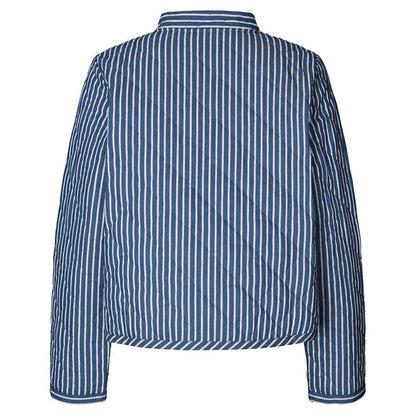 Blue - Back - Lollys Laundry Womens-Ladies Emilia Striped Quilted Jacket