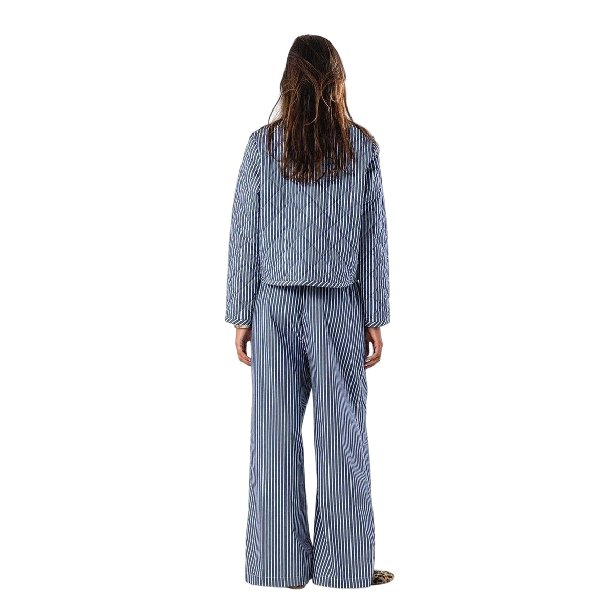 Blue - Lifestyle - Lollys Laundry Womens-Ladies Emilia Striped Quilted Jacket