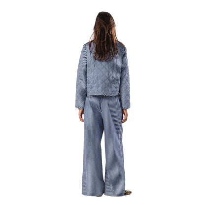 Blue - Lifestyle - Lollys Laundry Womens-Ladies Emilia Striped Quilted Jacket
