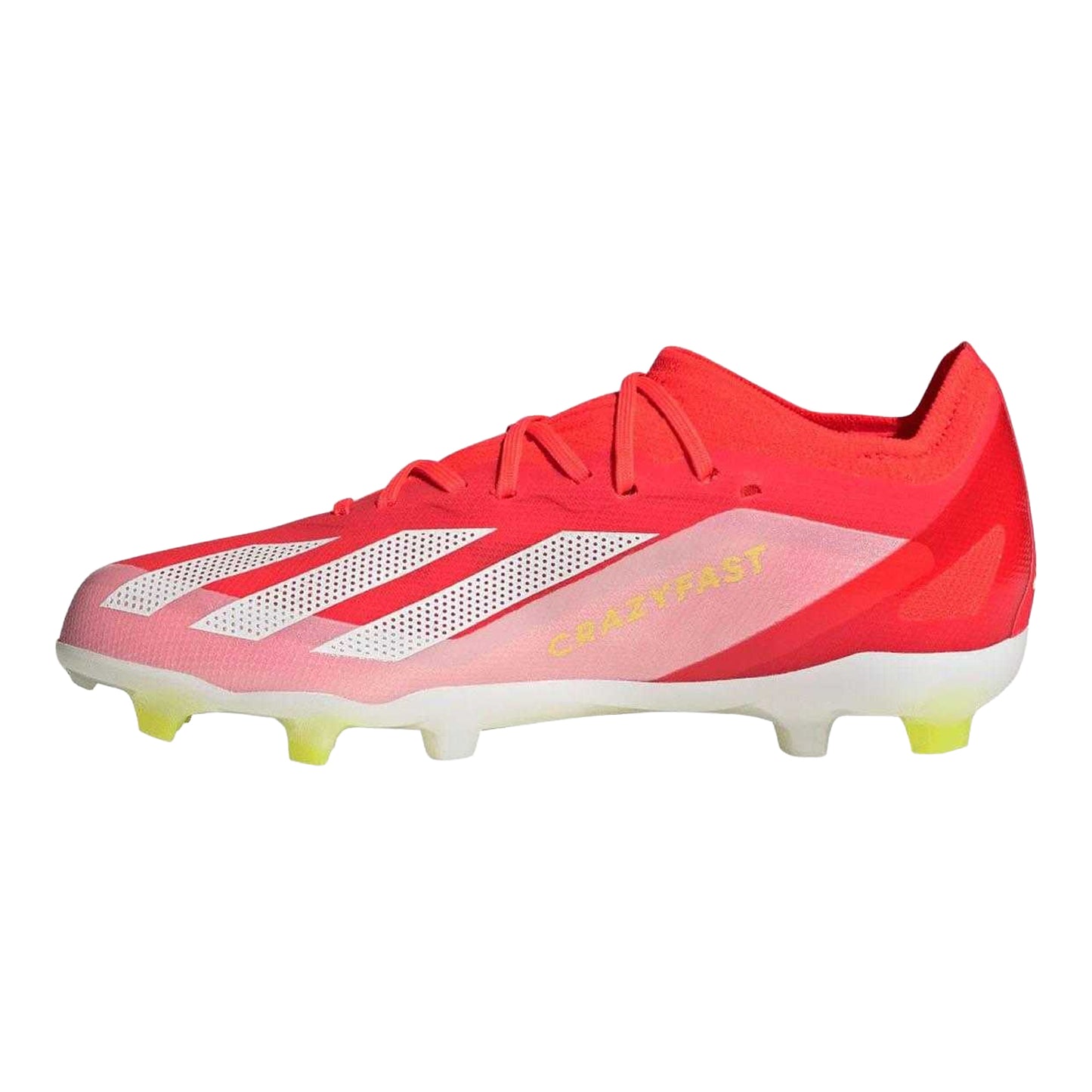 Solar Red-Cloud White-Solar Yellow - Back - Adidas Childrens-Kids X Crazyfast Elite Firm Ground Football Boots
