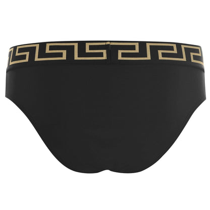 Black - Back - Versace Womens-Ladies Geometric Taped Bikini Bottoms