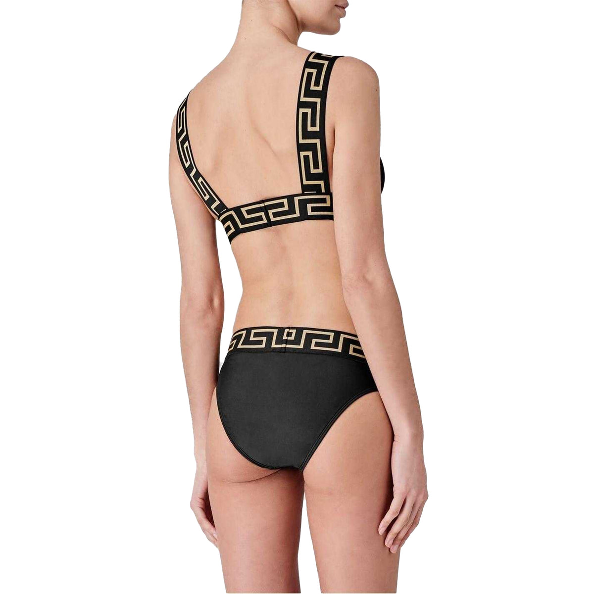 Black - Lifestyle - Versace Womens-Ladies Geometric Taped Bikini Bottoms