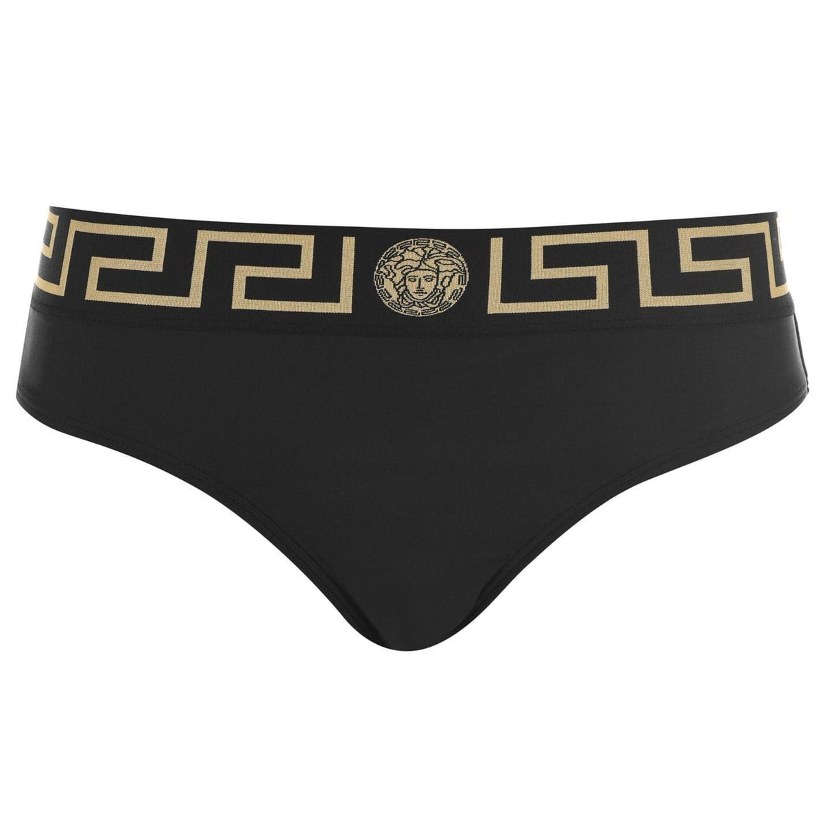 Black - Front - Versace Womens-Ladies Geometric Taped Bikini Bottoms