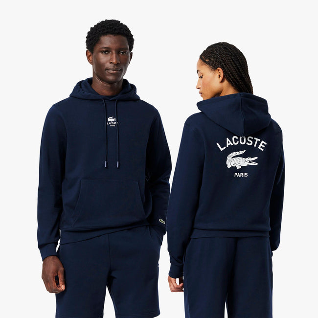 Blue - Side - Lacoste Unisex Adult Back Print Hoodie