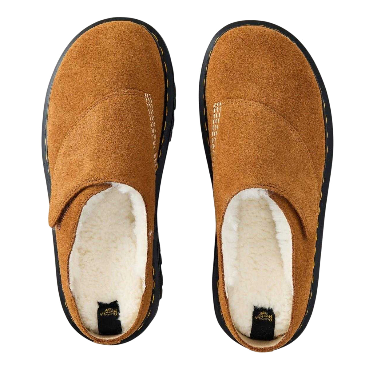 Desert Sand - Side - Dr Martens Womens-Ladies Zebzag Suede Mules